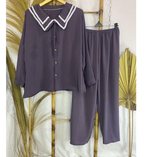 Harga Murah.. ONE SET CRINKLE  AIRFLOW LD 120 RENDA || SETELAN CRINKLE JUMBO RENDA