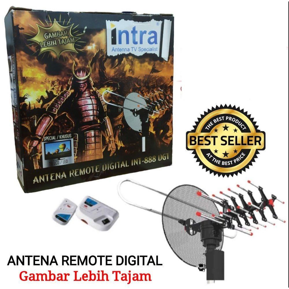 Antena Digital INTRA INT-888 DGT Outdoor/Indor Remote for TV Tabung &amp; LED TV