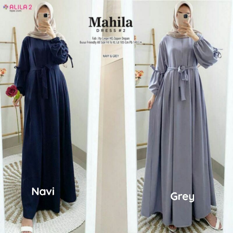 Mahila Dress 2 - LD102 / Gamis Polos ITY Crepe HQ / R.12 - 253-6028