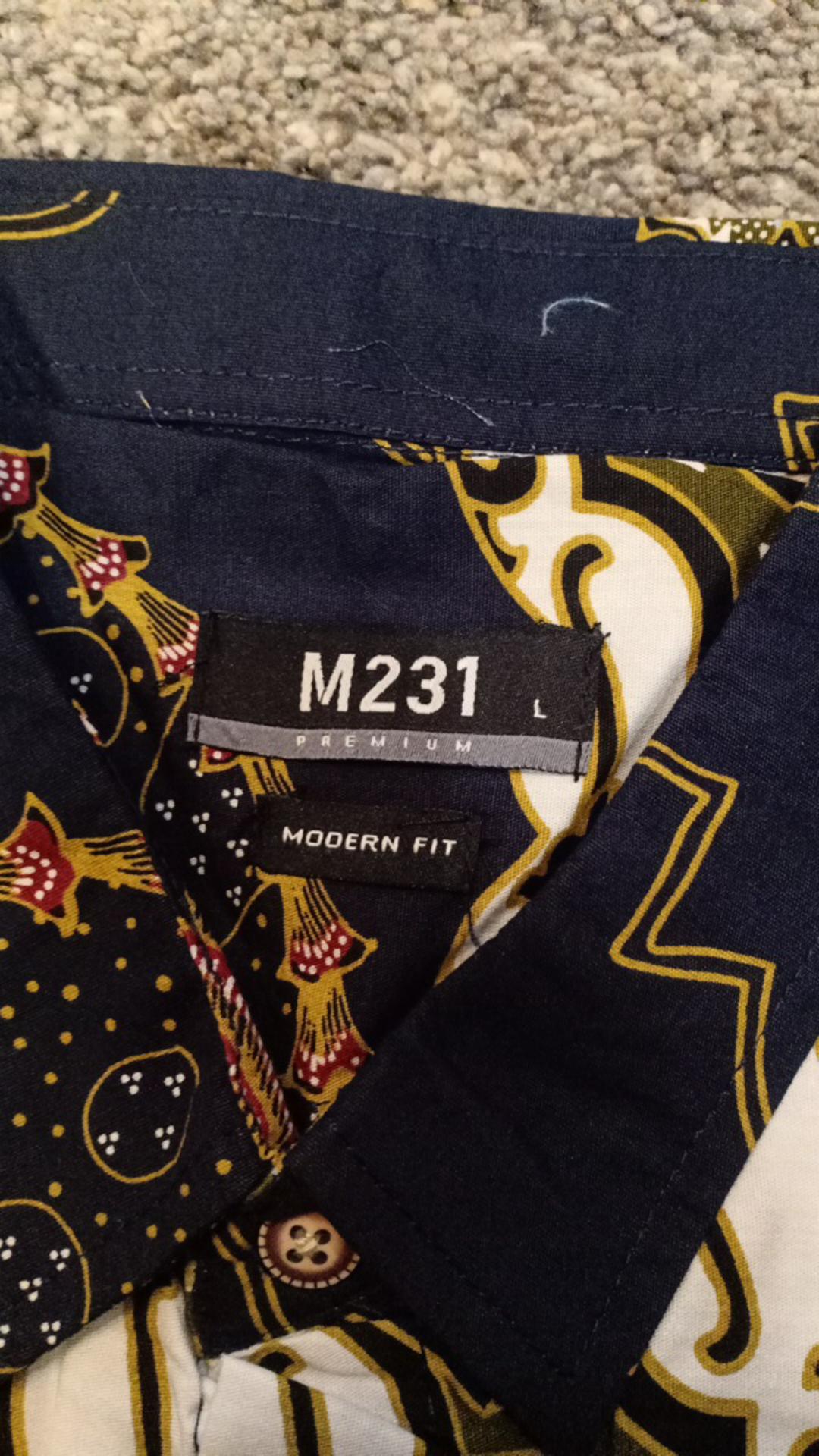 M231 Kemeja Pria Batik Pendek Navy 1748a