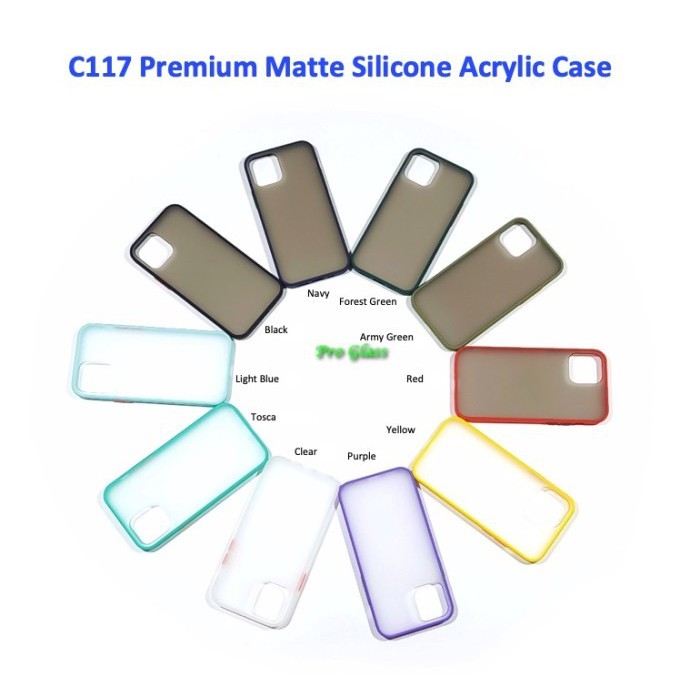 C117 Iphone 12 / 12 PRO / 12 MINI /  12 PRO MAX  Premium Matte Acrylic Silicone Hybrid Case