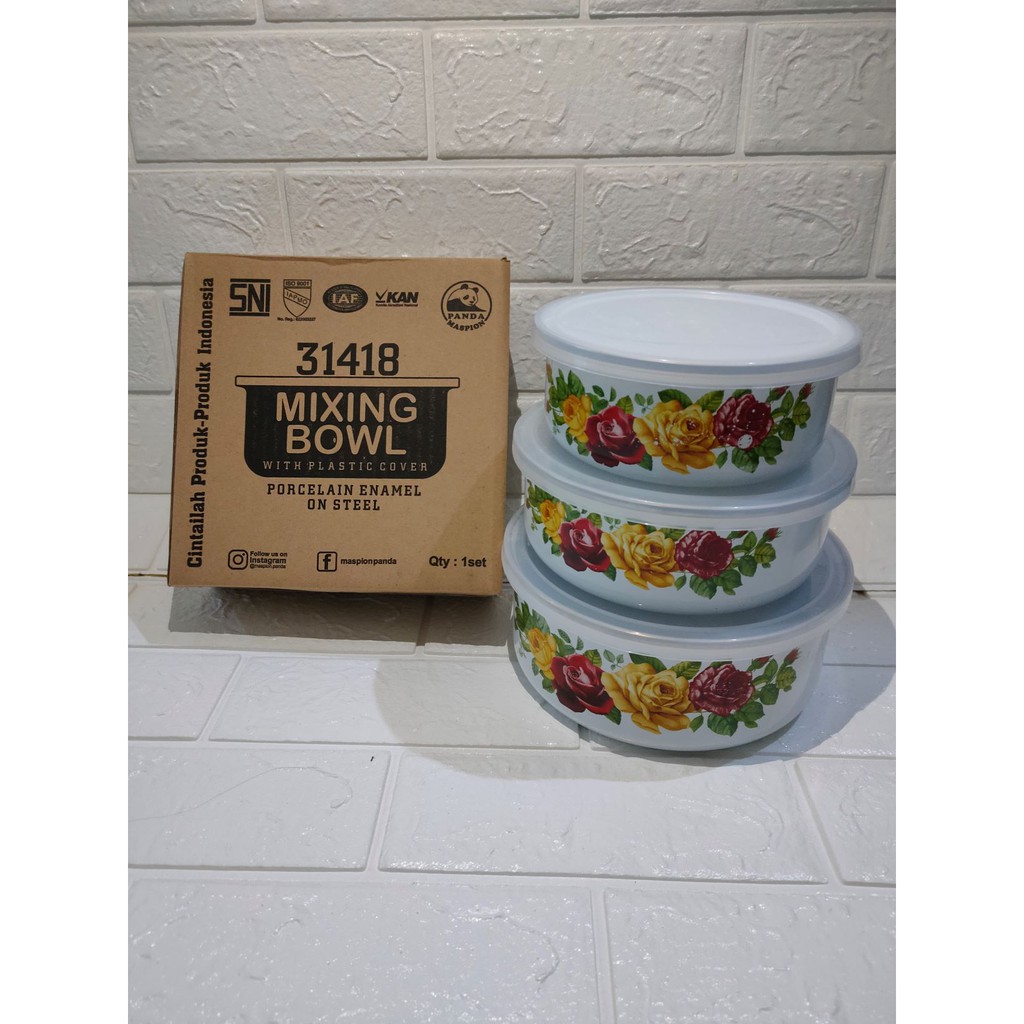 MIXING BOWL SET / MANGKUK MASPION / MANGKOK ENAMEL / MANGKOK TUTUP / MANGKOK TUTUP PLASTIK / MANGKOK