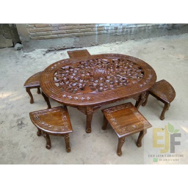 Meja Osin Meja tamu Meja Teh Ukir Jati