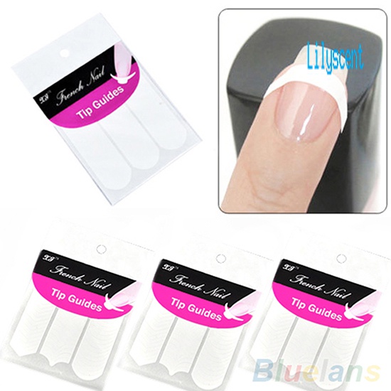 Lily 48Pcs Stiker Stensil Panduan Nail Art French Manicure DIY