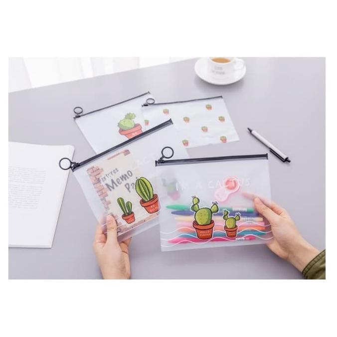 

PF02 Korean Castus PVC Transparant Stationery A5 File Folder