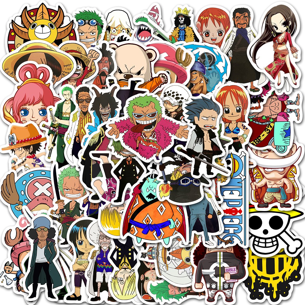 Image of 50pcs Stiker Anime One Piece Naruto Haikyuu Demon Slayer Hunter X Hunter Dragon Ball Untuk Koper Laptop Skateboard #7