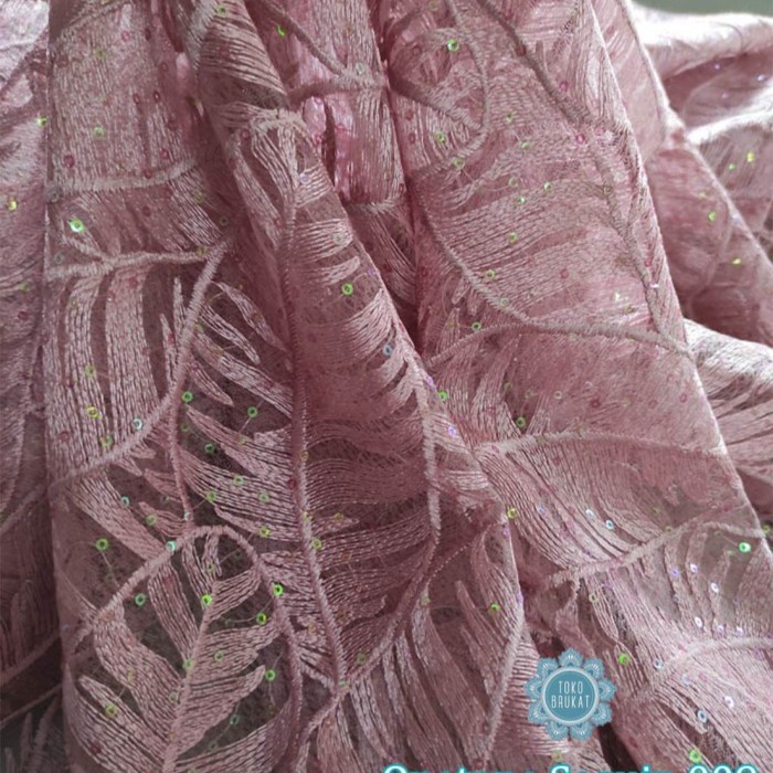 Kain Brokat / Brukat - Onetone Sequin 009 (Per 0,5 meter) - Hitam