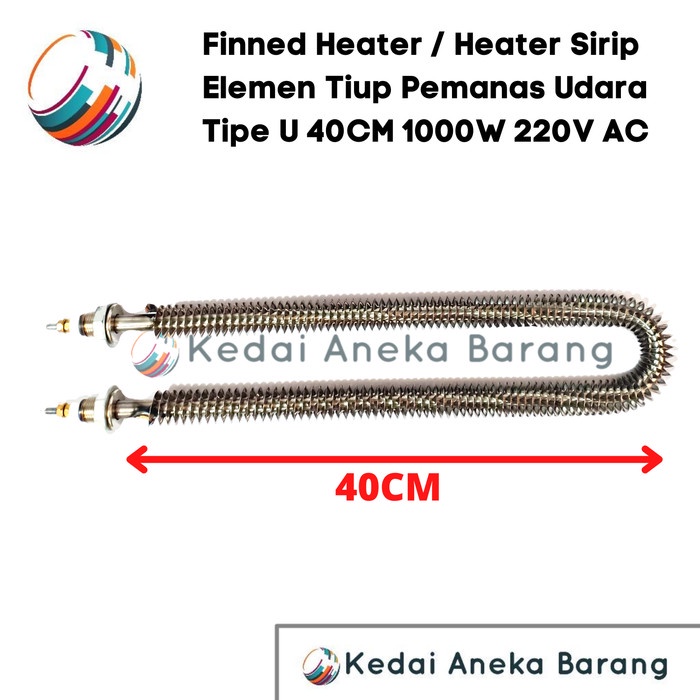 Finned Fin Heater Sirip U Shape 40CM 1000W 220V AC Hot Air Tube Tubular Heating Element Elemen Peman