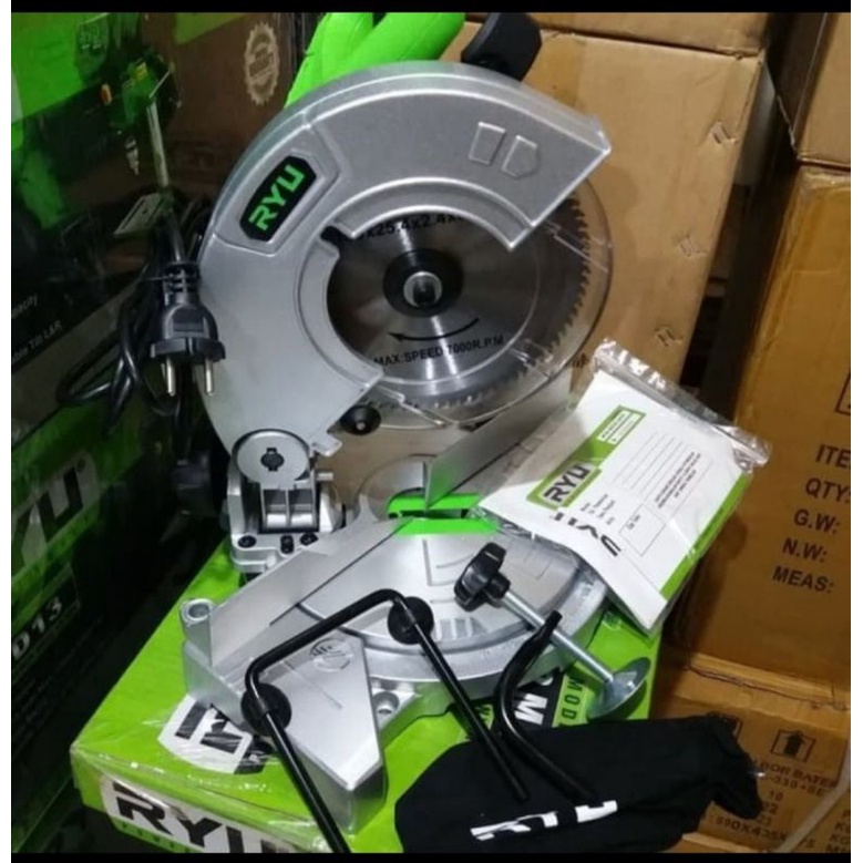 RYU MESIN POTONG ALUMINIUM BESI DAN KAYU RMS 180 MITTER SAW 7INCH