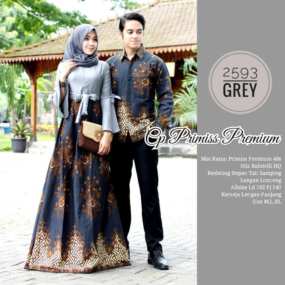 Model Baju Gamis Batik Couple 2593 Terbaru Shopee Indonesia