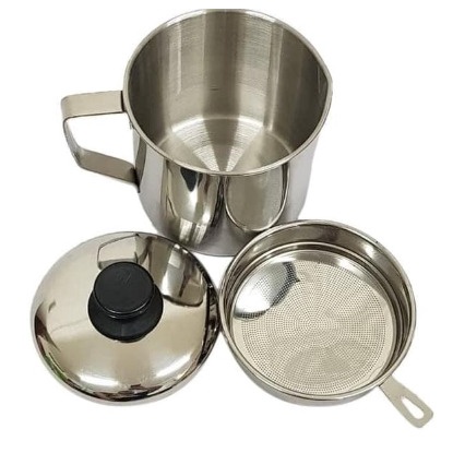 Oil Pot Polos 1.2L - Saringan Minyak Wadah Minyak Goreng/Tempat Minyak Goreng  [import]