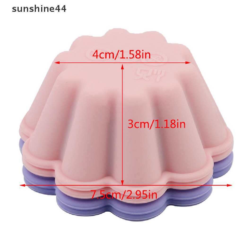 Sunshine 1PC Cetakan Cupcake / Muffin Bentuk Bunga Bahan Silikon