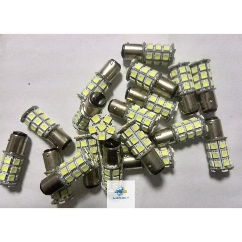 Lampu LED Rem Stop Bayonet 1157/ 18 &amp; 13 Mata LED Untuk Mobil Dan Motor Kaki 2 DC