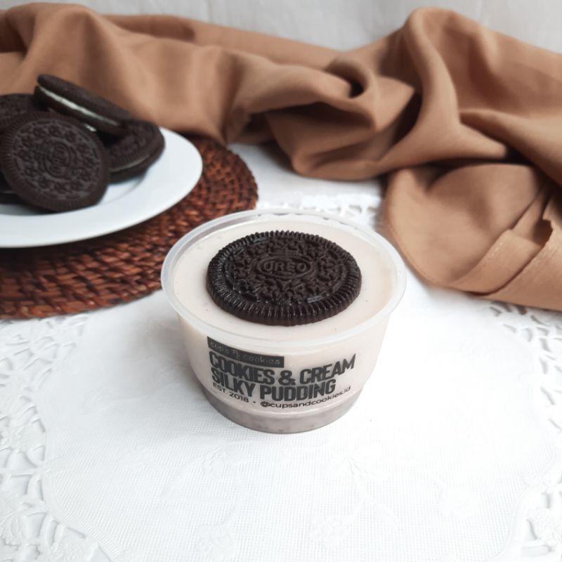 

[Harga 3 Cup] Cookies & Cream Silky Pudding | 100 ml | Cups & Cookies