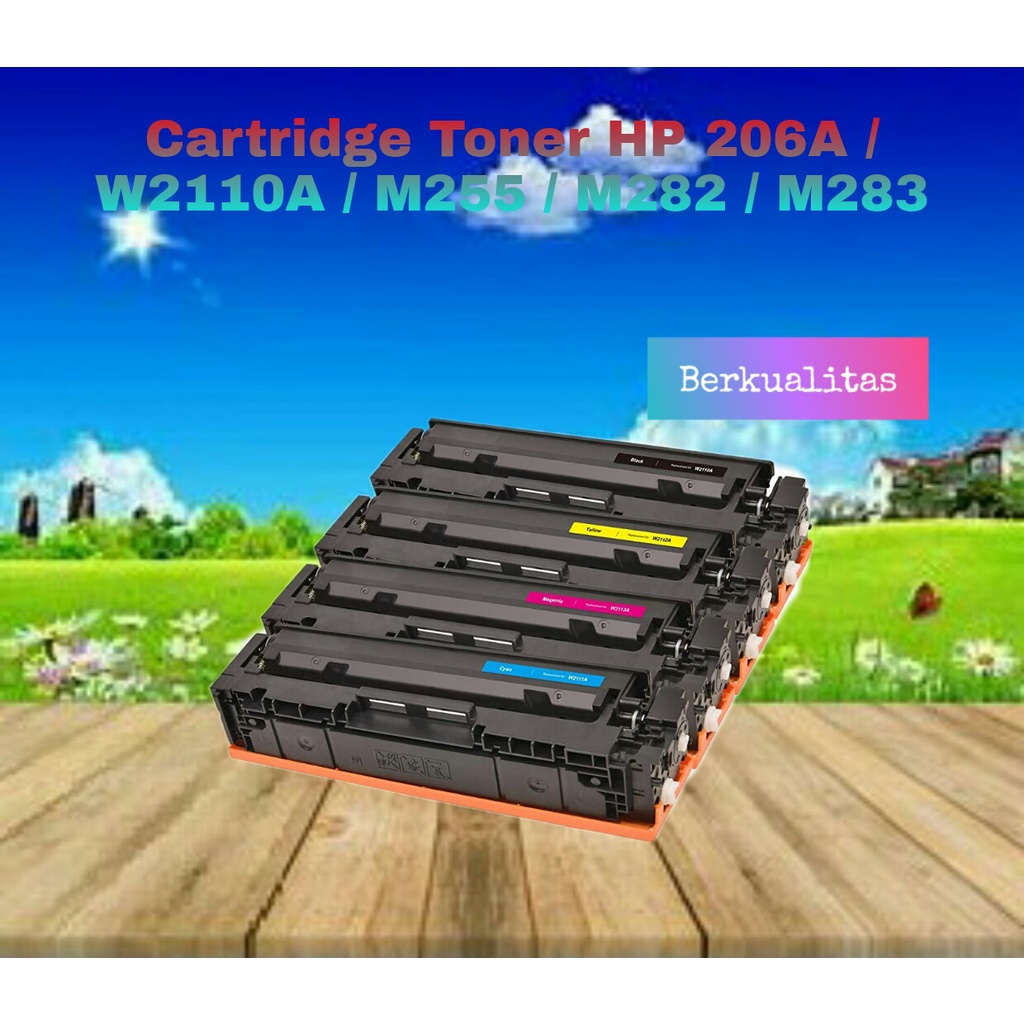 Toner Cartridge Compatible HP 206A M255 MFP M282 W2110A W2111A W2112A W2113A Tanpa Chip