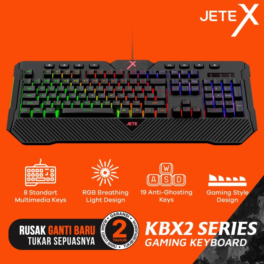 JETE Keyboard Gaming KBX2 RGB Wired