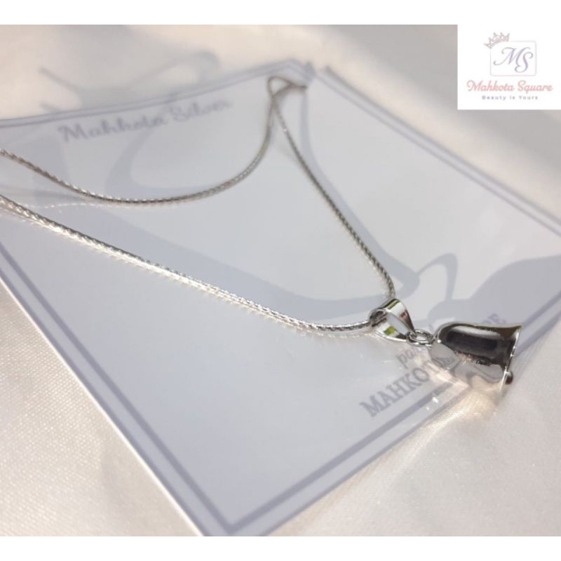 Kalung Lippo Ukir Liontin Lonceng Kalung Liontin Bell Silver Perak 925