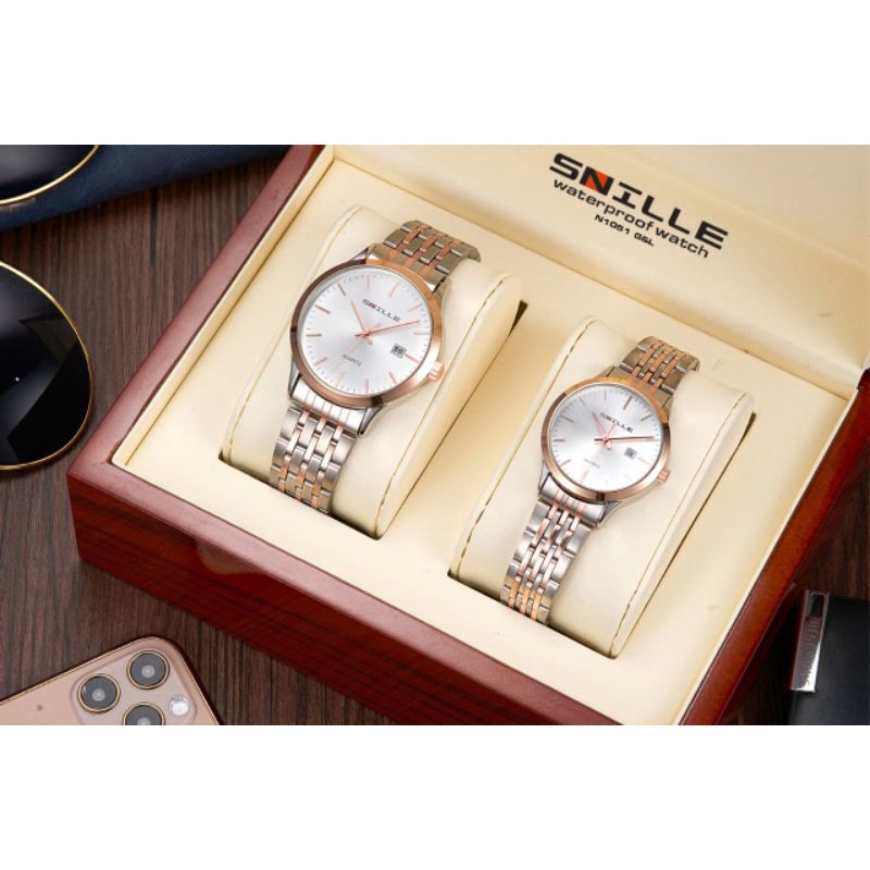 Snille ( bahan stainless steel ) Original MA - A1  Jam Tangan Pria &amp; Wanita. ( Tahan Air ) GRATIS 1 PCS JAM TANGAN