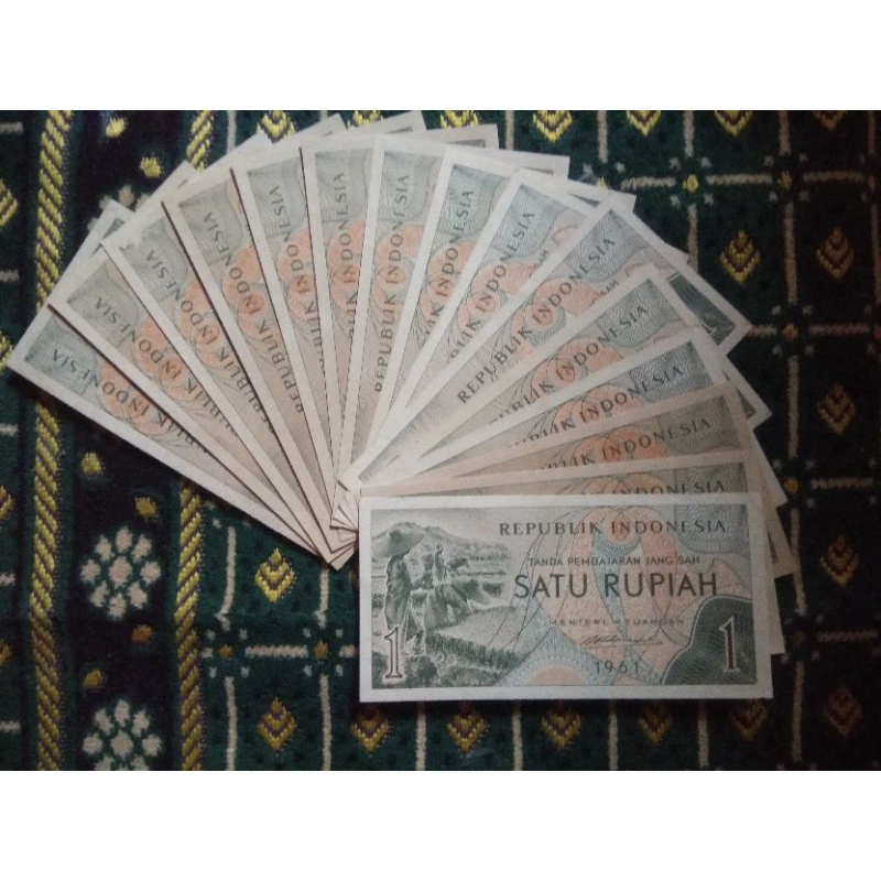 Uang Kuno Asli 1 Rupiah Sandang Pangan Tahun 1961 Mahar nikah dan koleksi