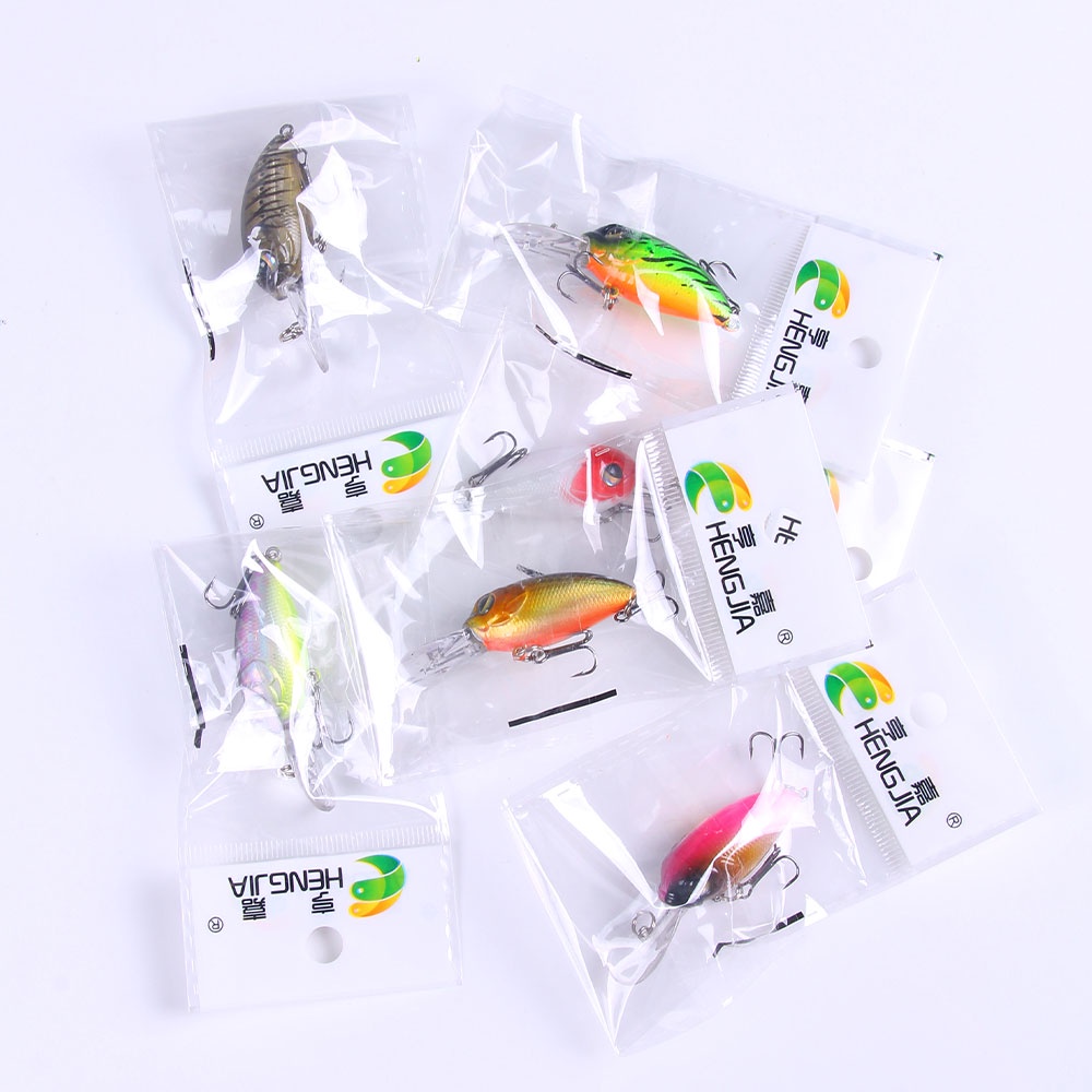 HENGJIA 6PCS Mini Hard Crankbait Fishing Lure 6CM 5G Artificial Bait Floating Wobbler for Fish Bass Fishing Tackle