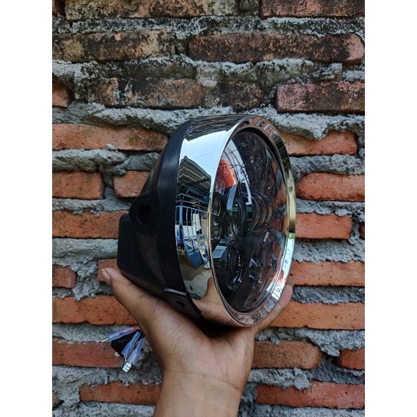 Lampu daymaker 19led 7inch set batok tiger 7inch headlamp daymaker 19led set batok