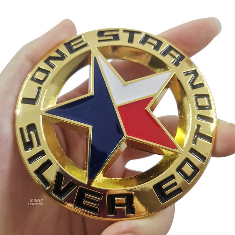 1 x Metal Gold LONE STAR Logo Car Auto Rear Trunk Decorative Emblem Sticker Badge Decal TEXAS EDITION