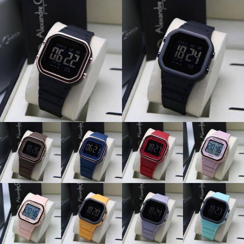 JAM TANGAN WANITA ALEXANDRE CRISTI AC 9347/AC9347 RUBBER ORIGINAL