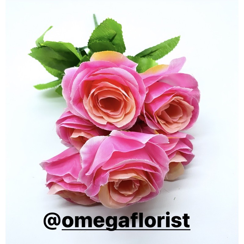 Rose Tropis X6 Bunga Artifical Bunga Artificial/Bunga Plastik/Bunga Dekorasi/Dekorasi Pernikahan/Pernikahan-Beauty