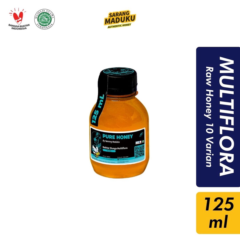 

Madu Murni Asli Nektar Bunga Raw Honey 100% Sarang Maduku - 125 ML