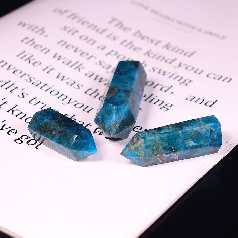Agustinina Batu Kristal Alami DIY Tongkat Obelisk Akik Hexagonal Kolom Rohani Kerajinan Tangan Hexagonal Quartz Hiasan Meja Batu Penyembuhan