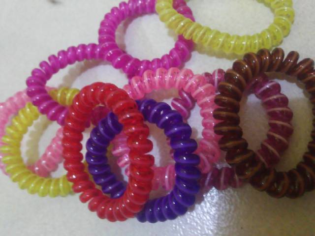 Ikat Rambut Spiral Kuncir Rambut Kabel Ukuran Kecil  Dan Besar-5