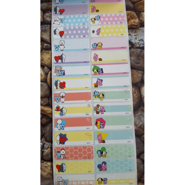 STIKER LABEL NAMA WATERPROOF BT 21