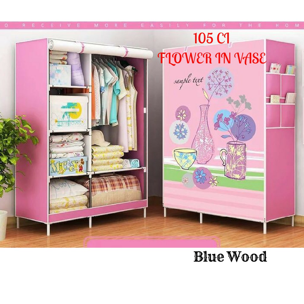 LEMARI PORTABLE BUKA SAMPING SEPERTI TIRAI PADA JENDELA/LEMARI KAIN/BONGKAR PASANG/LEMARI KABINET