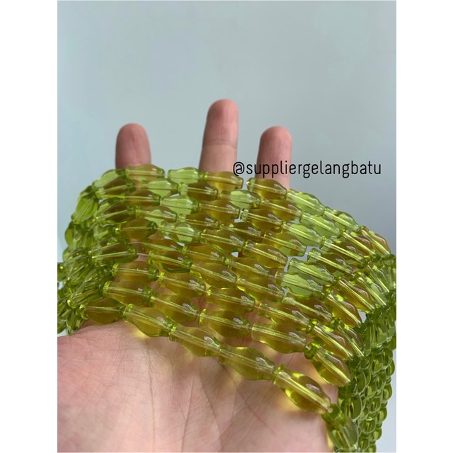 manik ujung kepala tasbih GUCI KUNING bening craft kalung gelang 8mm