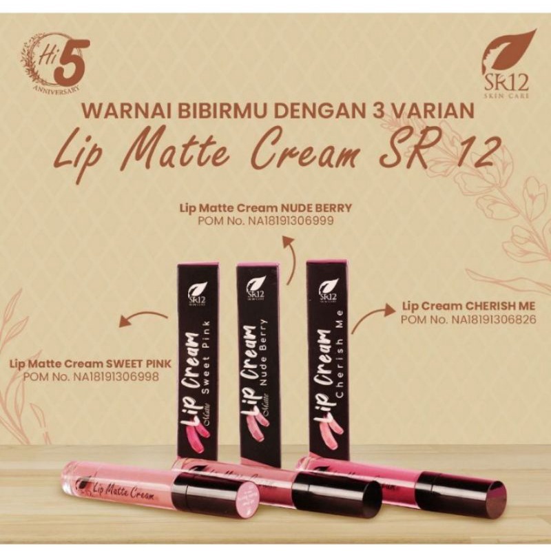 NEW !!! LIP MATTE CREAM SR12 LIPSTIK TAHAN AIR TAHAN LAMA