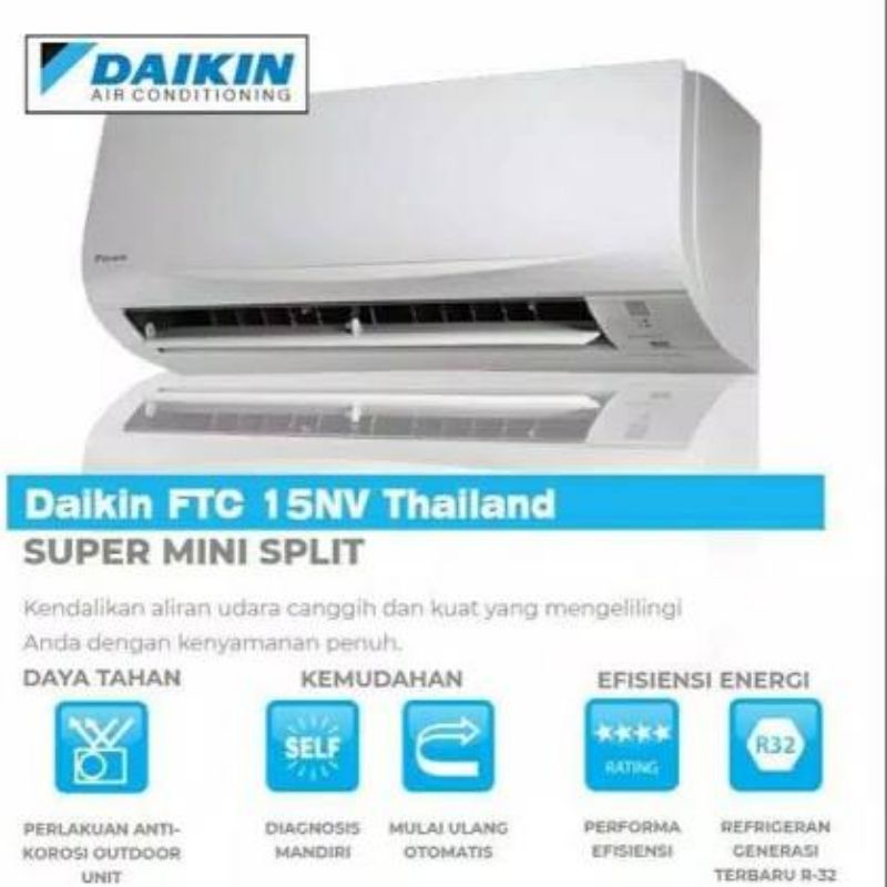 [PLUS PASANG] AC SPLIT DAIKIN SETENGAH PK STC 15NV14