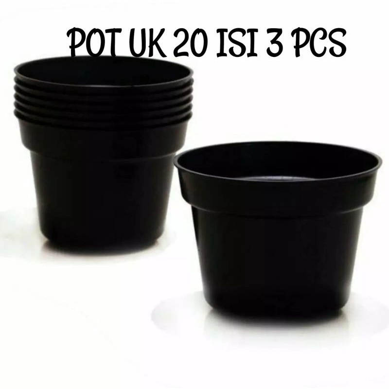 POT HITAM UKURAN 20 ISI 3 PAKET POT MURAH