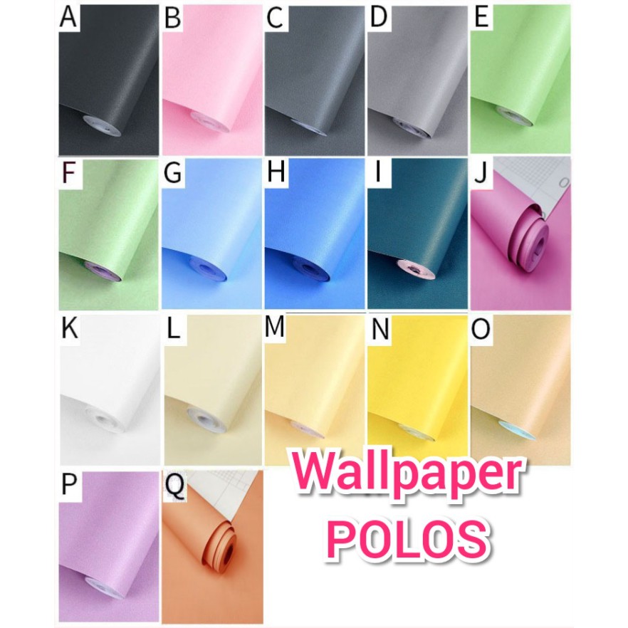 WALLPAPER STICKER 45 cm x 10 M STIKER DINDING MOTIF POLOS PASTEL BERTEKSTUR DEKORASI PUTIH HITAM