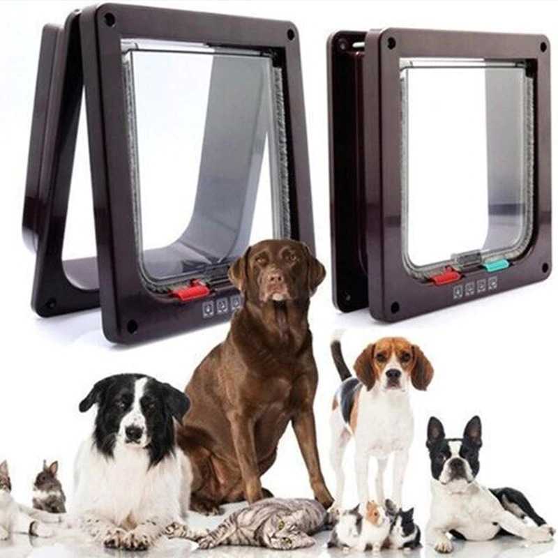 KOVELY Lubang Pintu Kucing Anjing Flap Door 4 Way Lock Size M