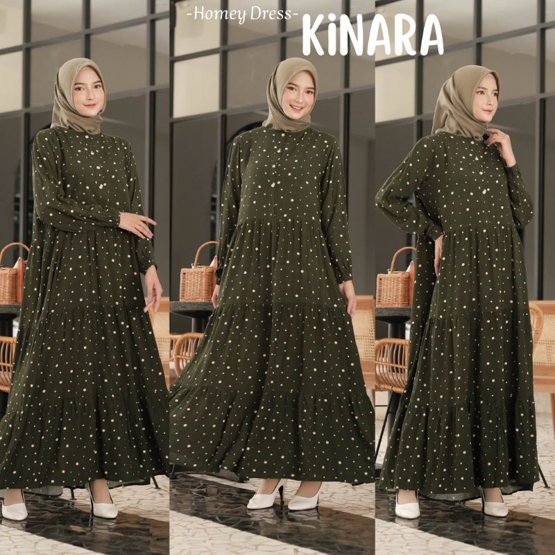 New!! Gamis Dewasa Jumbo/Homey Dress Motif-KINARA DRESS-Bahan Katun Rayon Premium-Busana Muslimah Dewasa