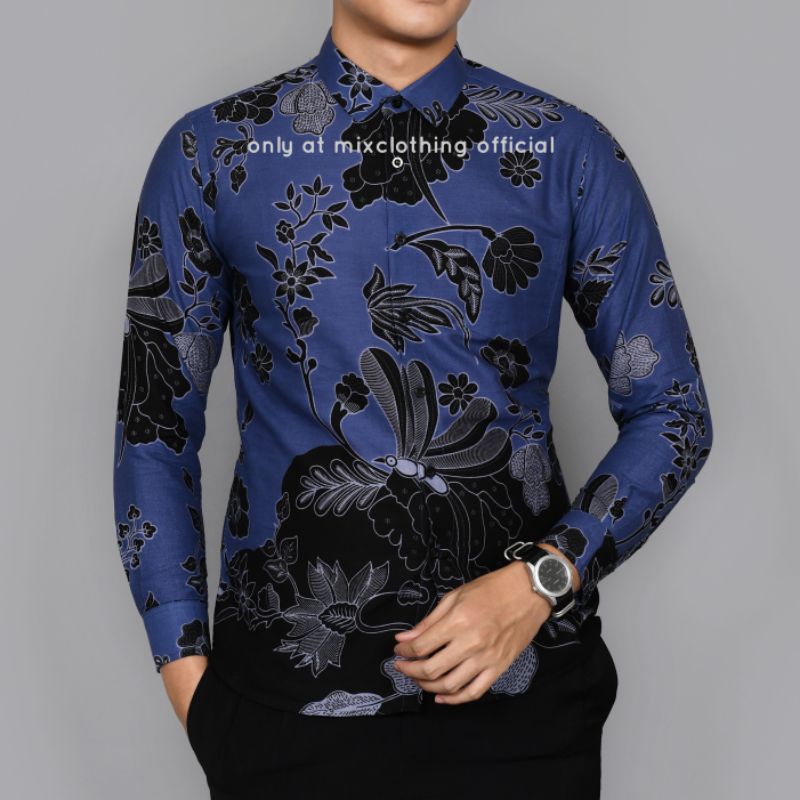 UNIK ASLI KEMEJA PRIA SLIM FIT BAJU BATIK PRIA SLIMFIT D427