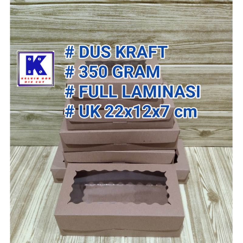 

Dus brownis/ Kraft laminasi 350gram UK 22x12x7 cm