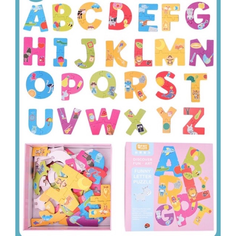 Alphabet puzzle - number puzzle - mainan edukasi anak - kado hadiah anak