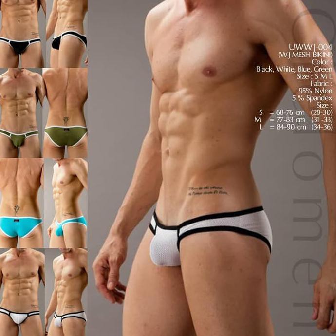 Cd Cowok Import Uwwj-004 Mesh Bikini Underwear Sempak Brief Low Rise P42 Murah
