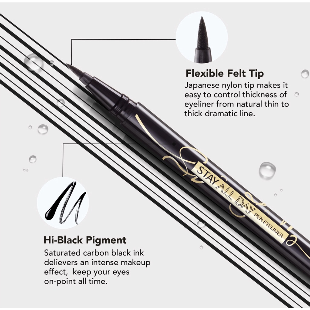 YOU Stay All Day Pen Eyeliner Waterproof | Tahan Hingga 24 Jam | Black | Hitam