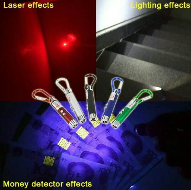 Money Detector + Laser + senter / 3 in 1 UV LED Laser