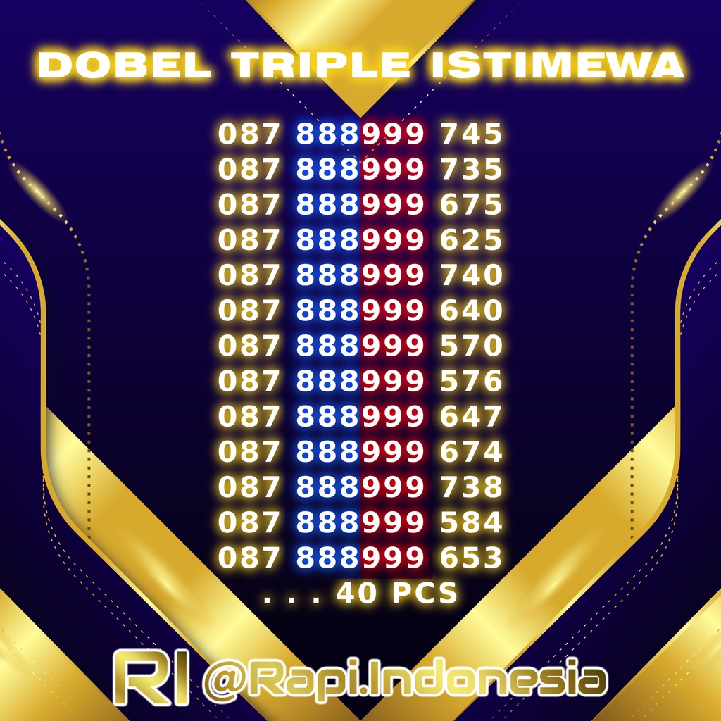 Kartu Perdana Nomor Cantik XL 7888999 Dobel Triple 888 999 Urut 789 Axiata