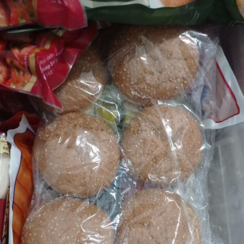 Burger Roti Bun Ukuran Besar dengan Wijen isi 6 pcs
