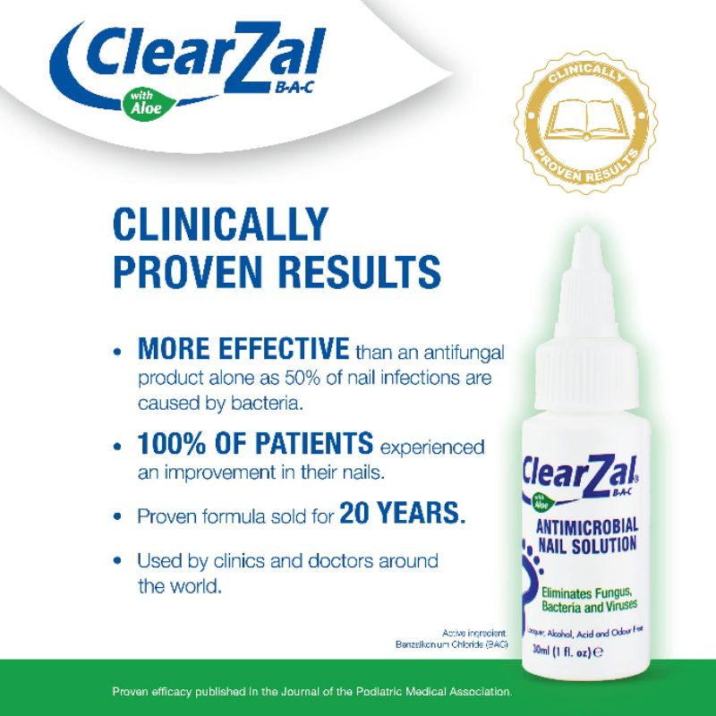 Clearzal  anti jamur 30ml perawatan kuku jamuran membunuh bakteri jamur virus USA FREE NAIL FILE