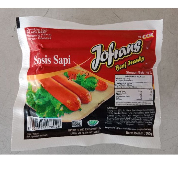 

Sosis Sapi Jofrans 300 gram